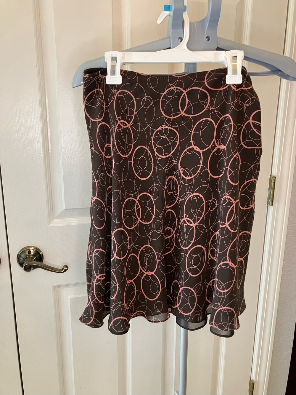 Kenneth Cole Black Skirt with Pink Circle Print